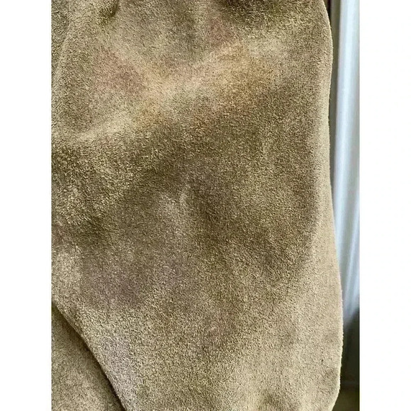 Vintage Di Vinci Suede Leather Jacket Button-up Tan Size 7/8 Heavy - Picture 8 of 12